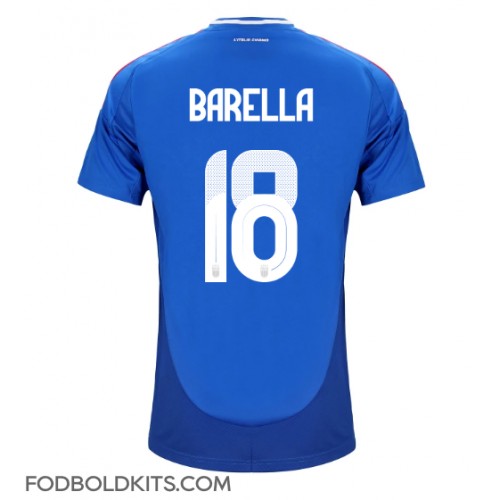 Italien Nicolo Barella #18 Hjemmebanetrøje EM 2024 Kortærmet